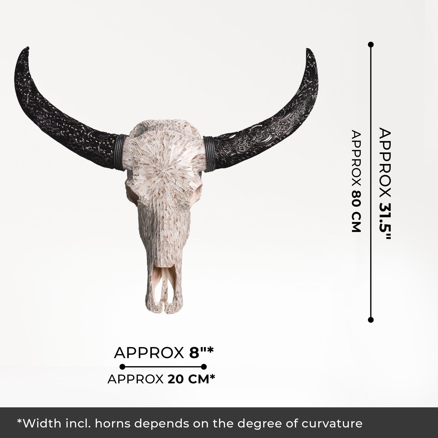 Buffalo Skull - Beige Mirror // Mosaic Finish
