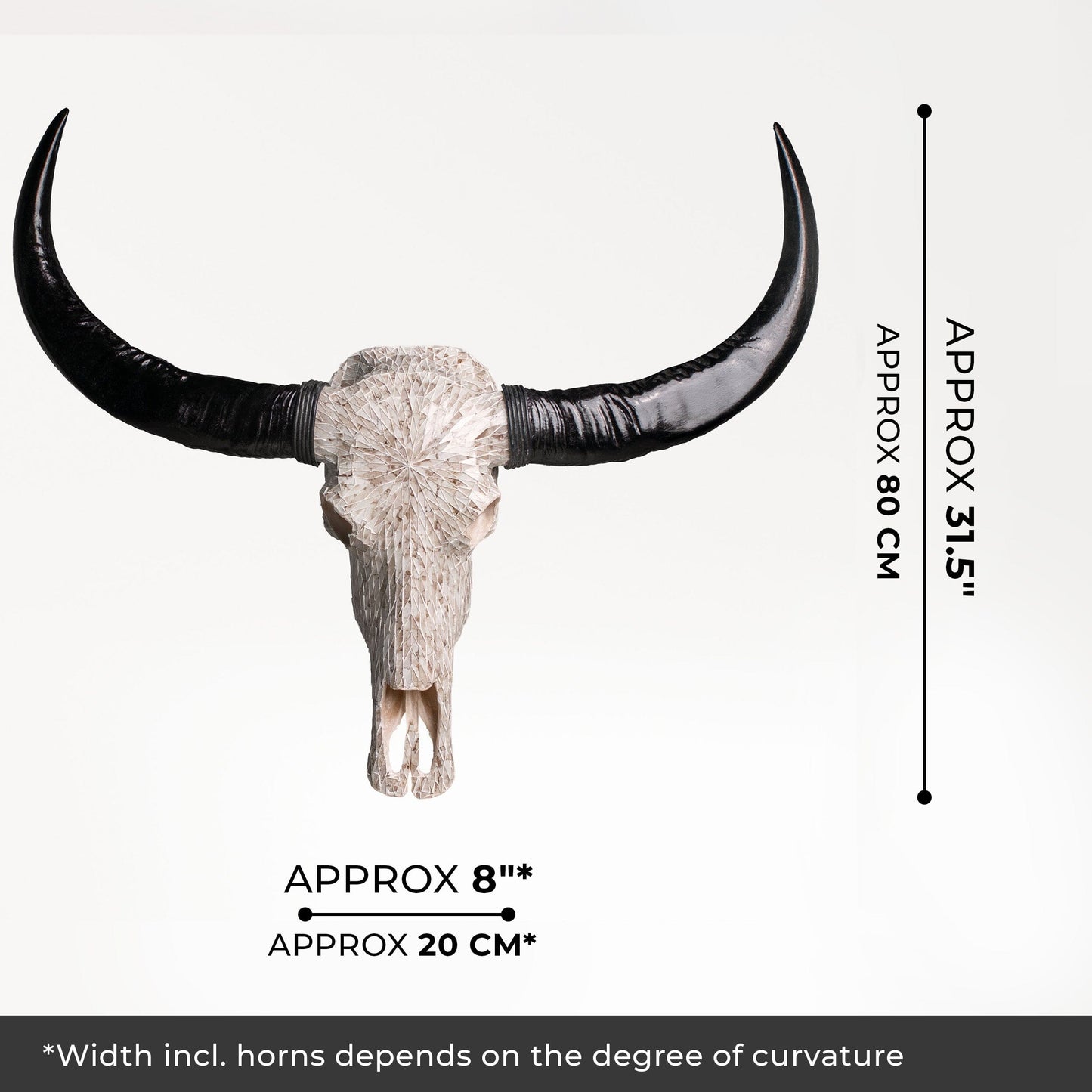 Buffalo Skull - Beige Mirror // Mosaic Finish