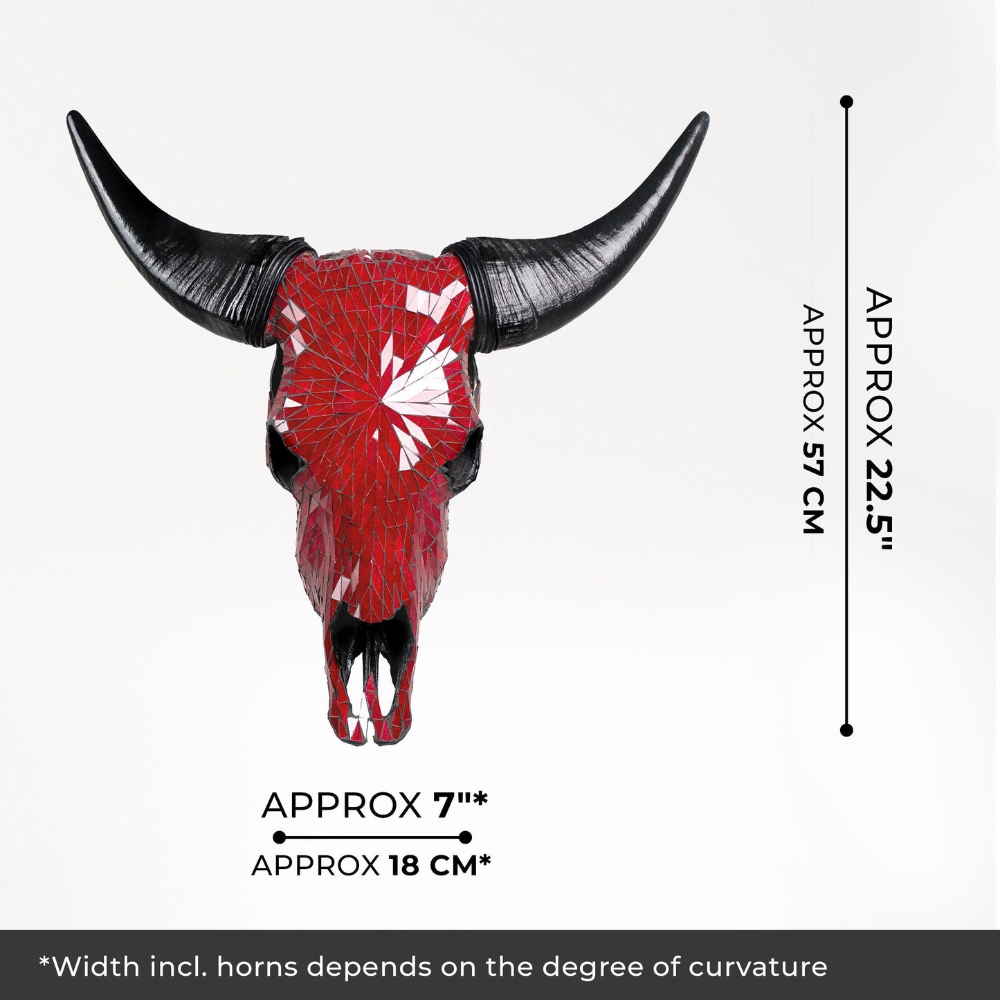 Cow Skull - Red Mirror // Mosaic Finish