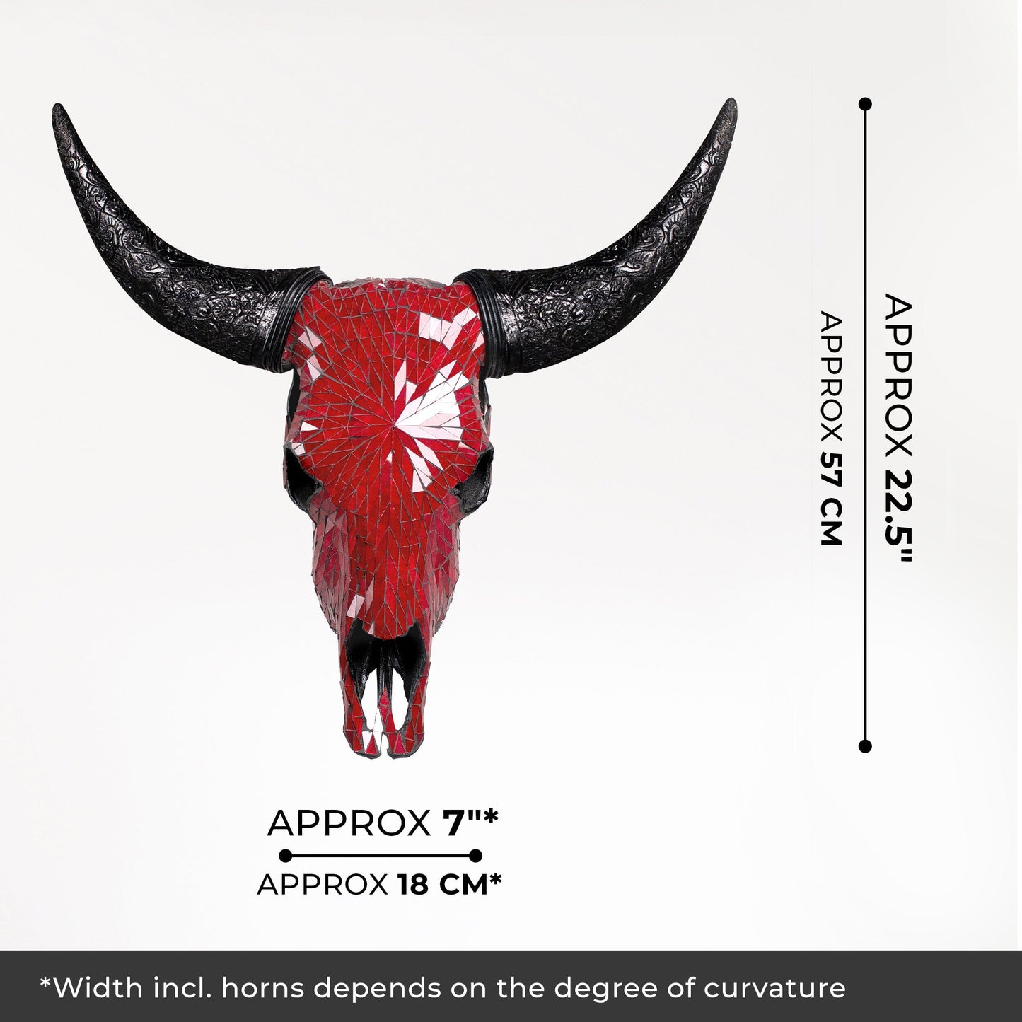 Cow Skull - Red Mirror // Mosaic Finish