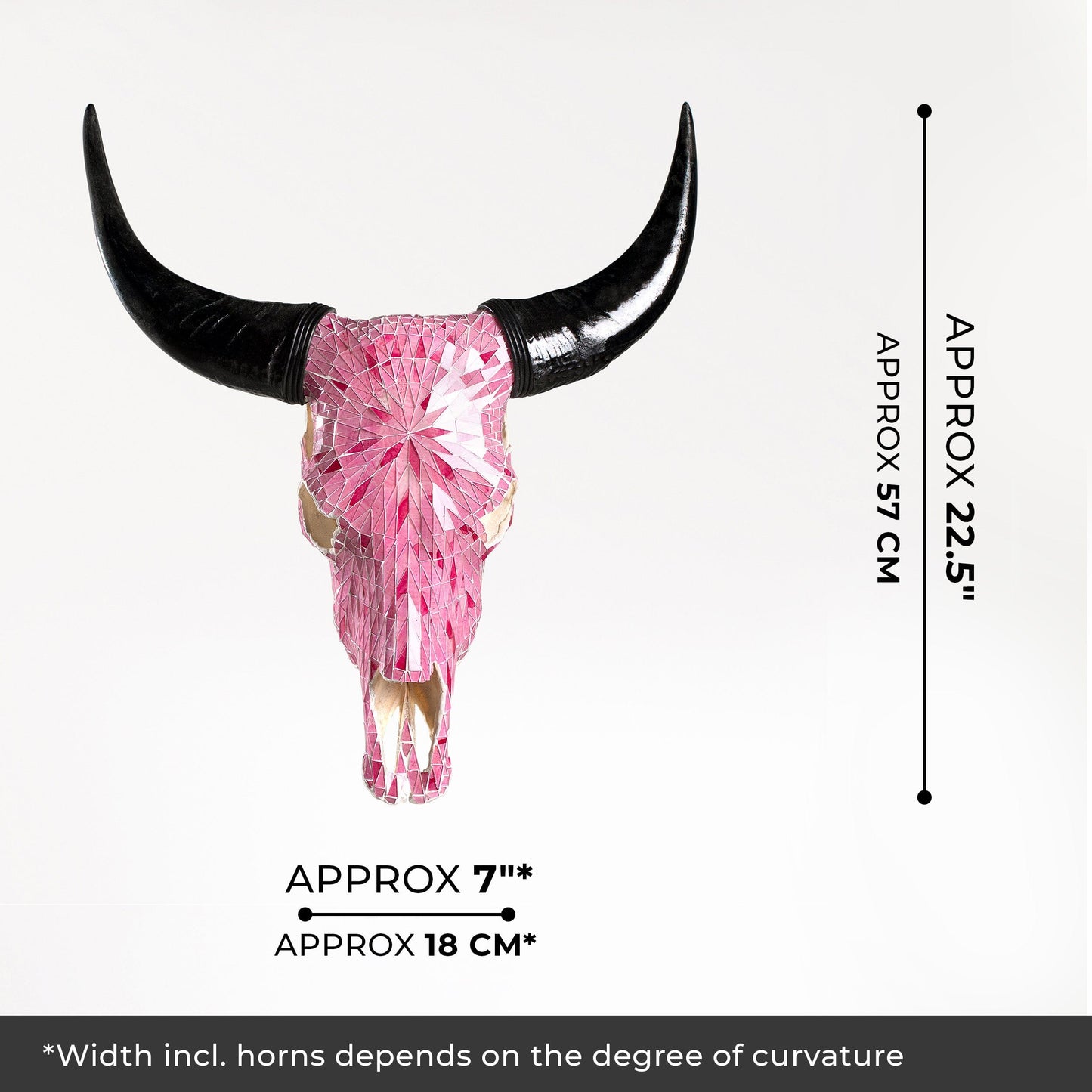 Cow Skull - Pink Mirror // Mosaic Finish