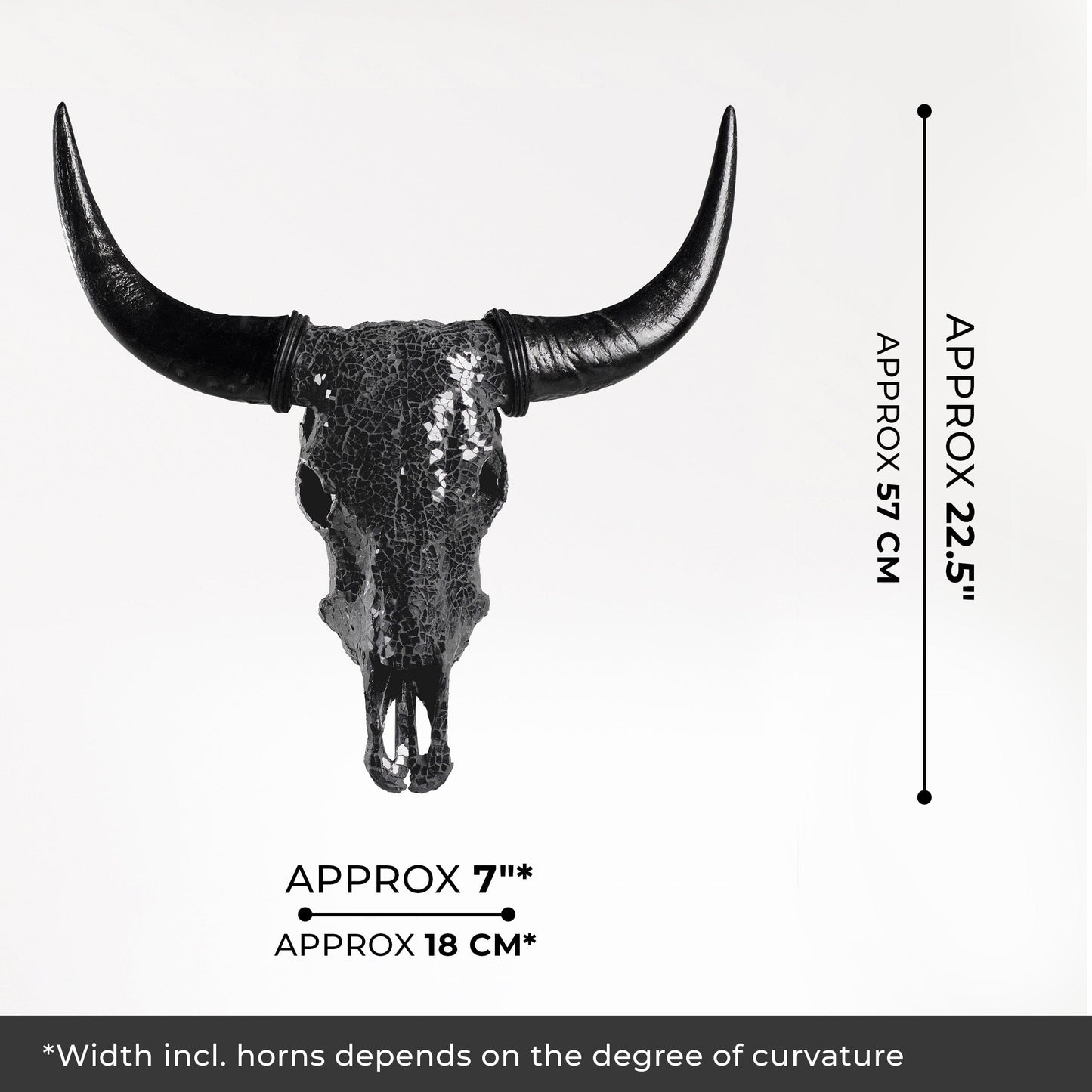 Cow Skull -  Black Mirror // Mosaic Finish