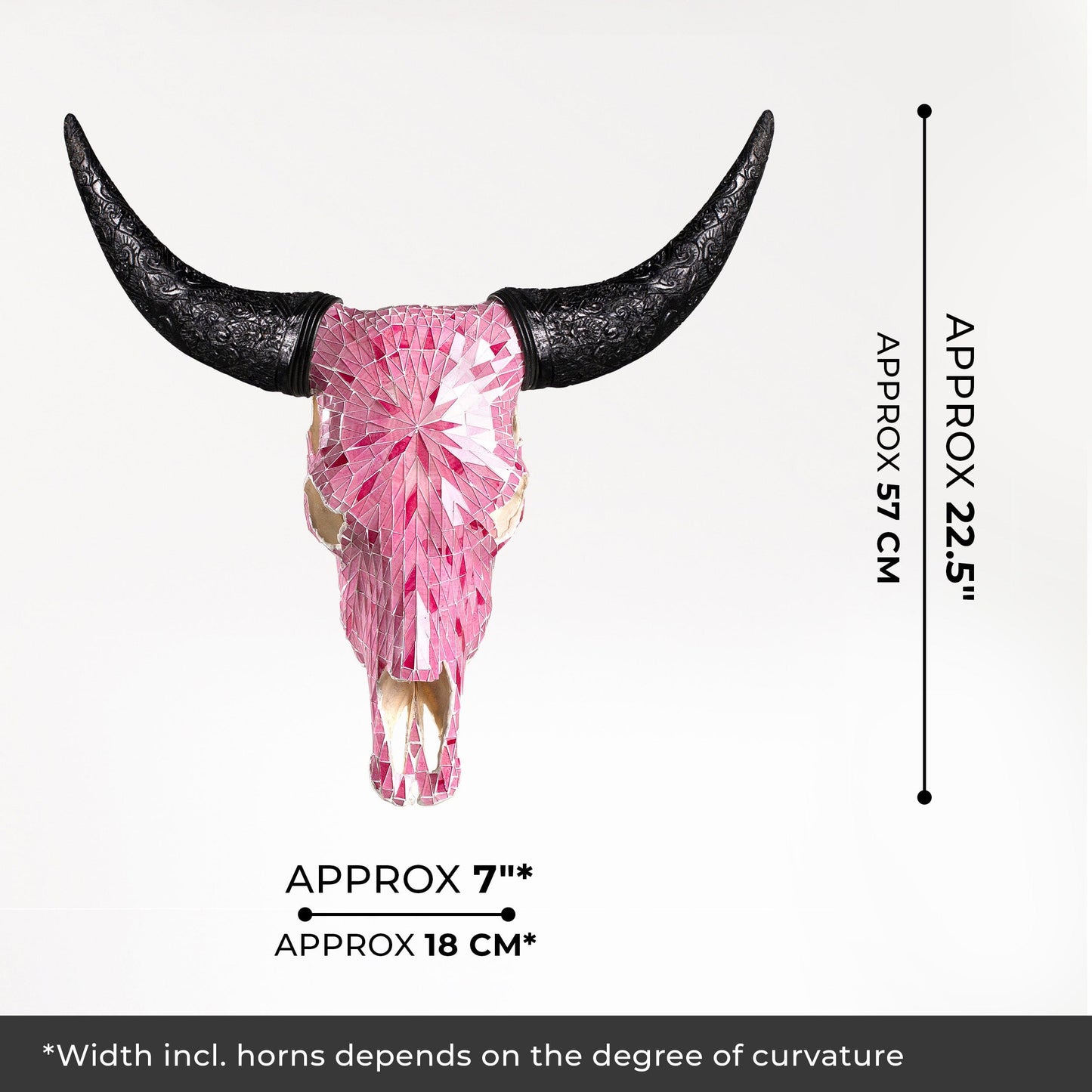 Cow Skull - Pink Mirror // Mosaic Finish