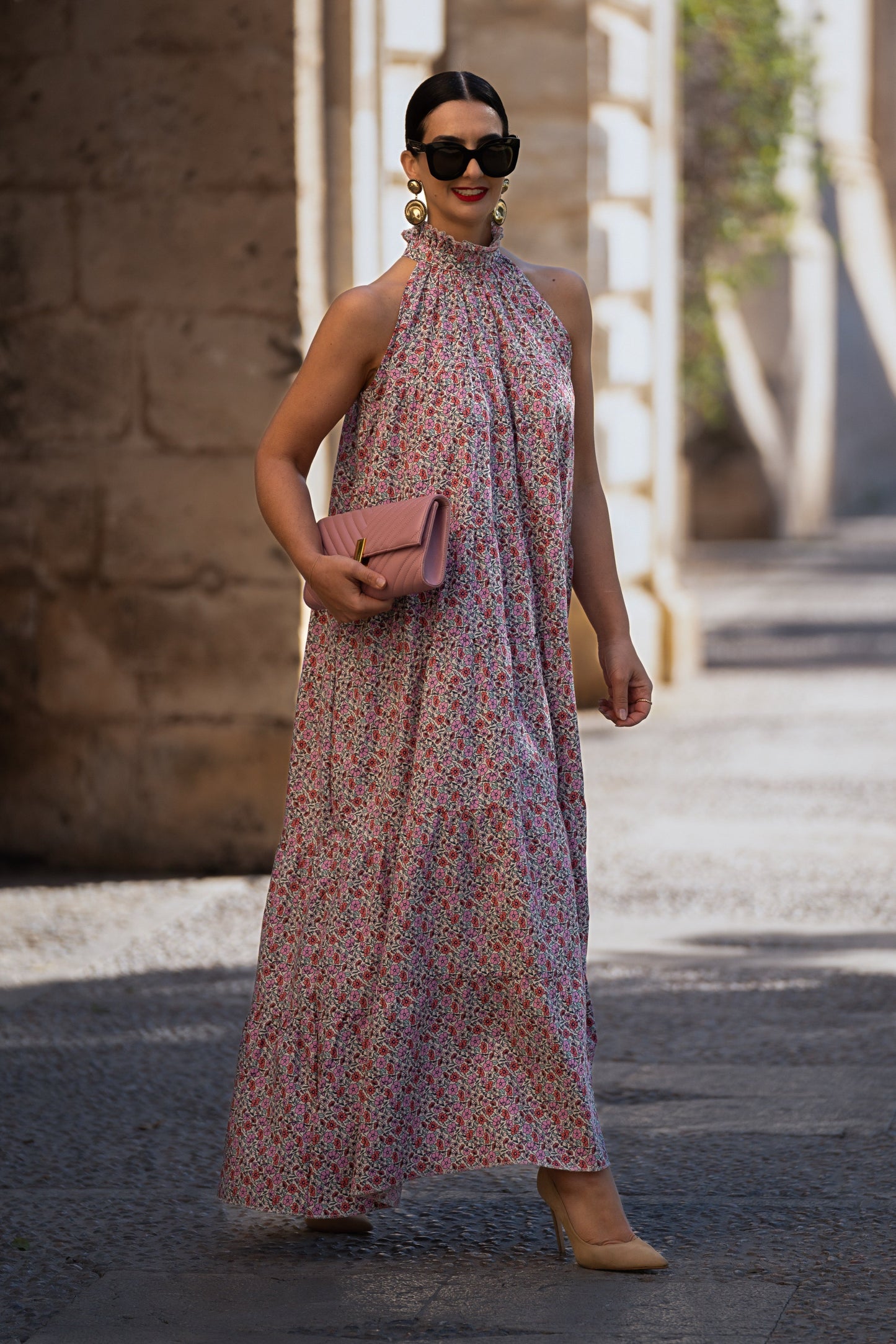 Dress Flowers Bow Pink