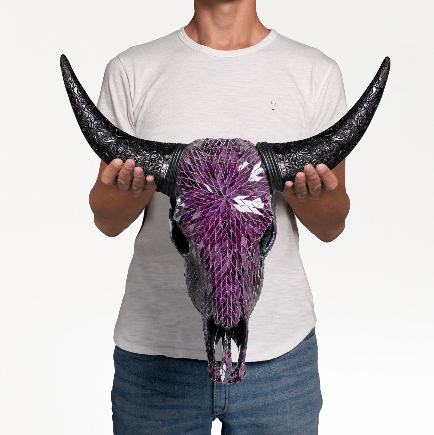Cow Skull - Purple Mirror // Mosaic Finish