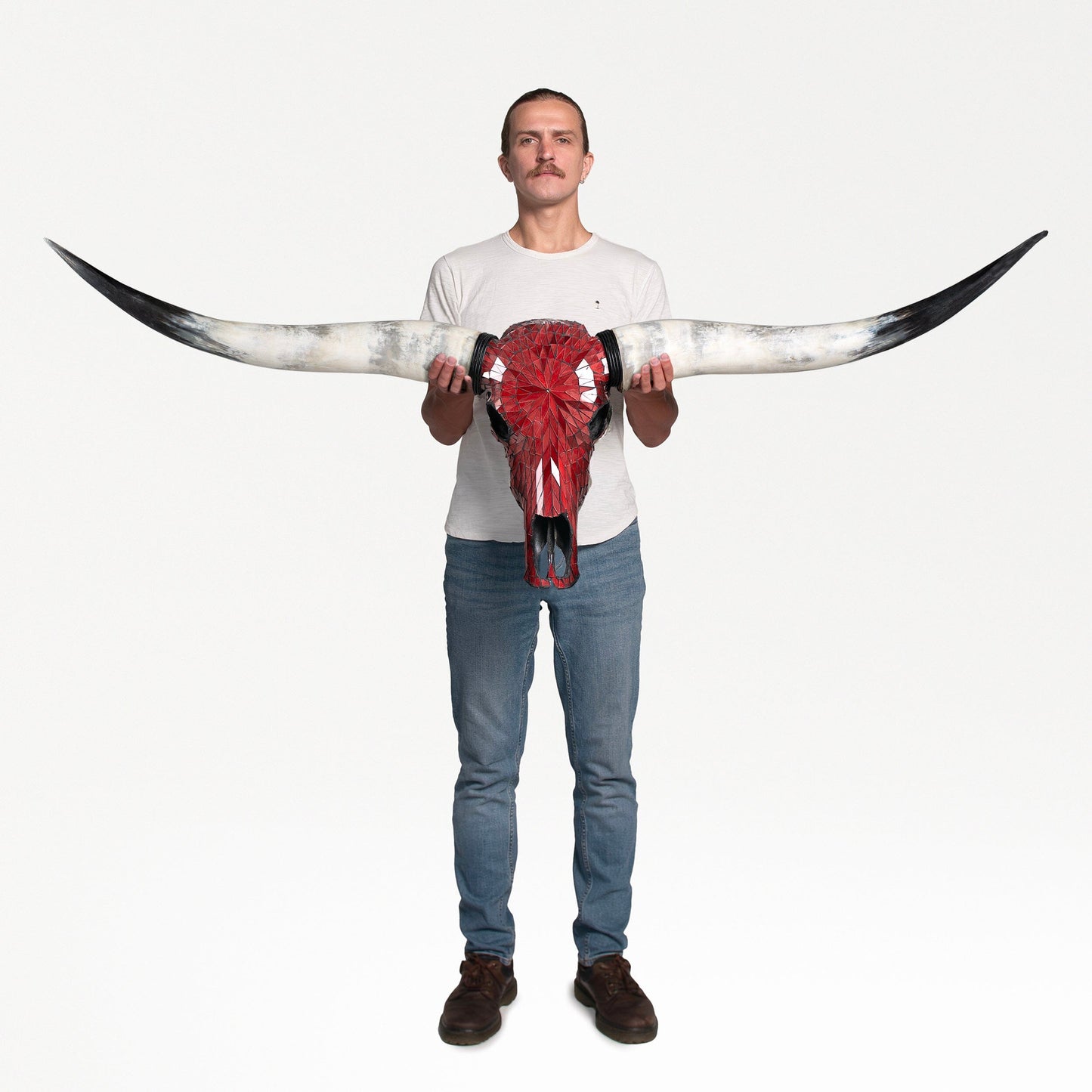 Longhorn Skull - Red Mirror // Mosaic Finish