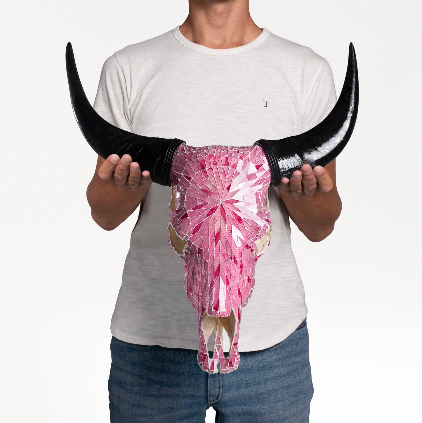 Cow Skull - Pink Mirror // Mosaic Finish