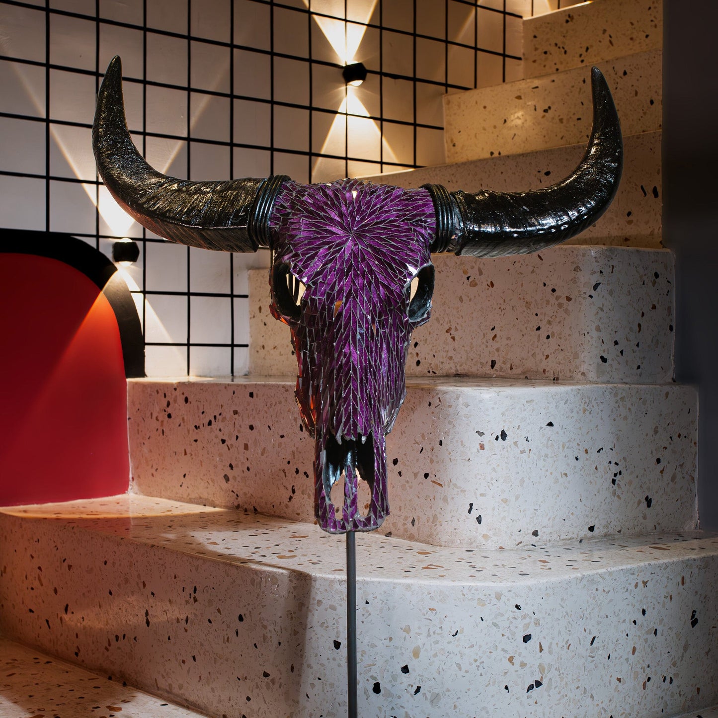 Buffalo Skull - Purple Mirror // Mosaic Finish