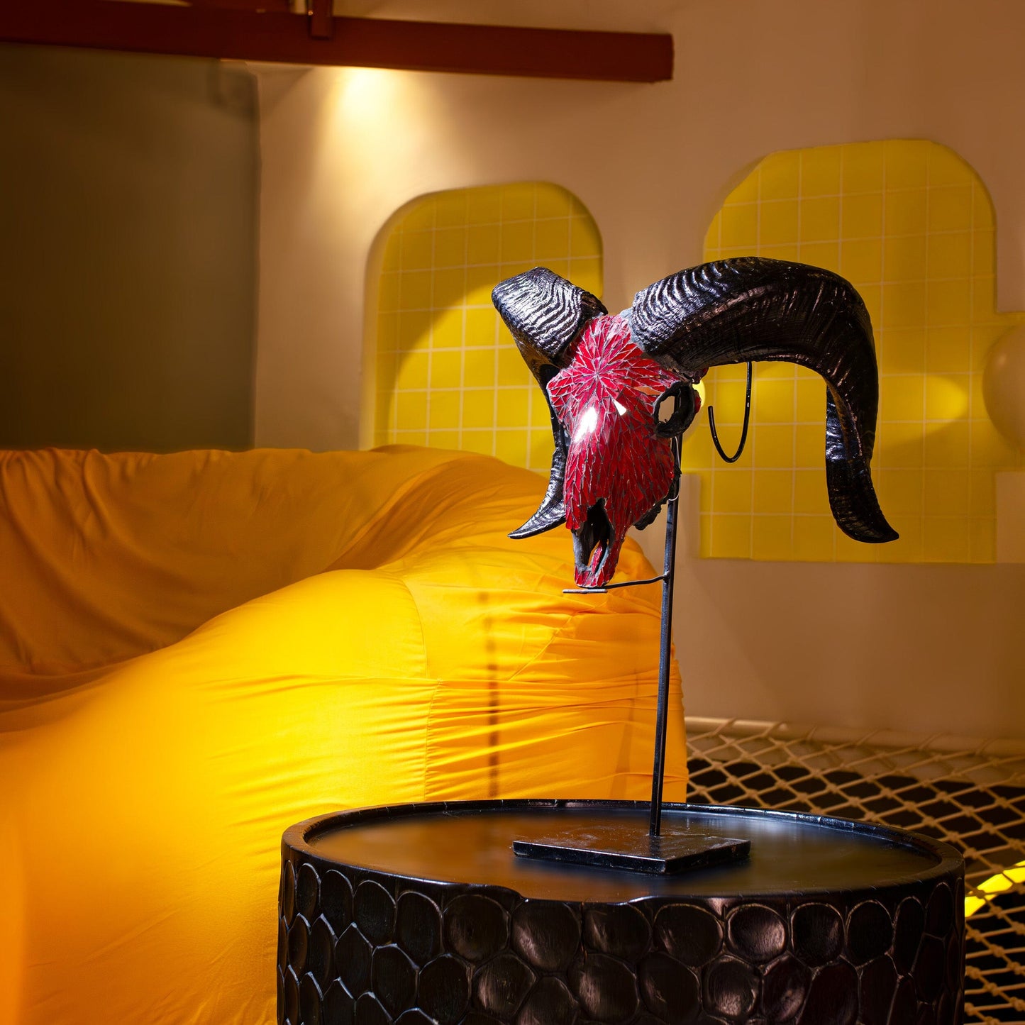 Ram Skull - Red Mirror // Mosaic Finish
