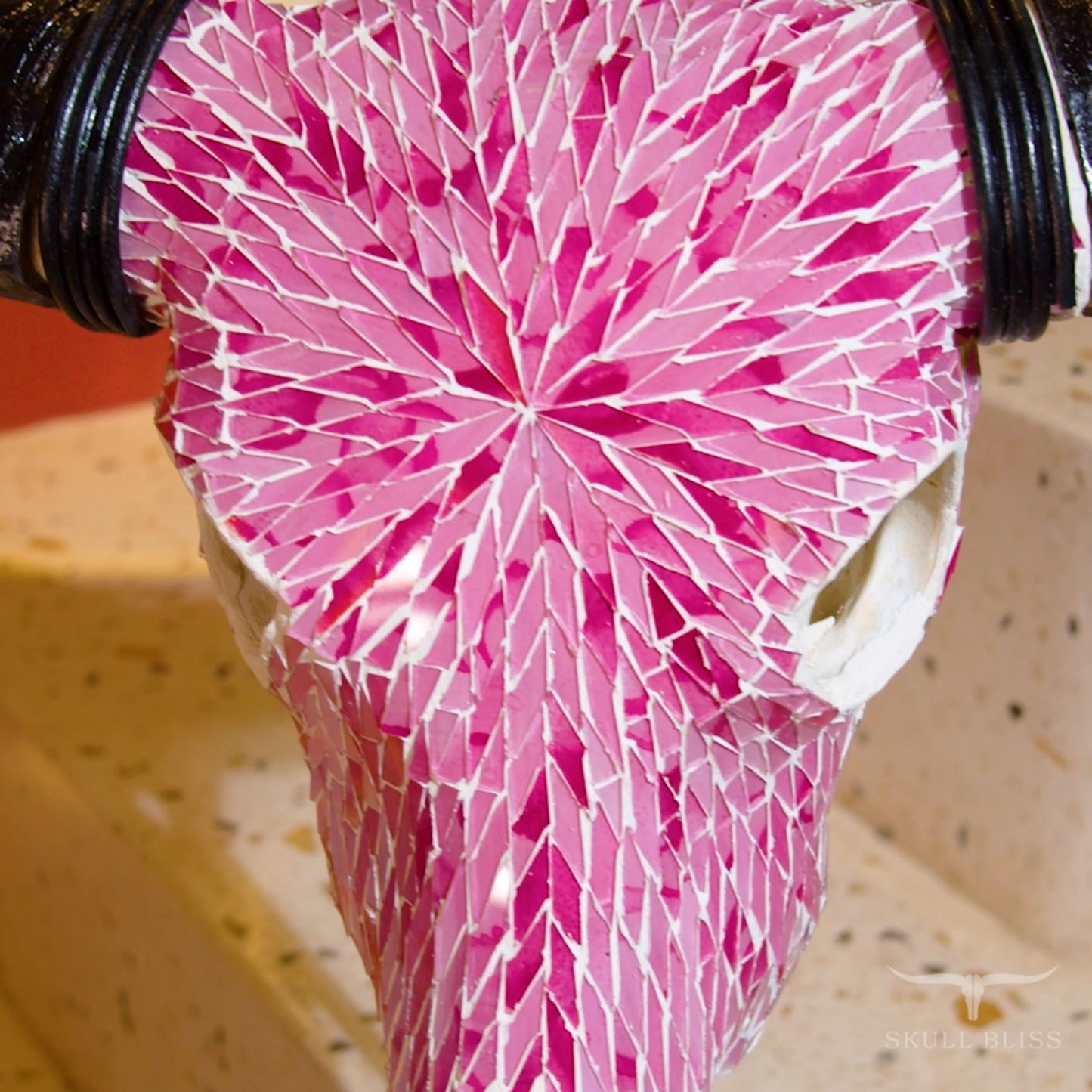 Buffalo Skull -  Pink Mirror // Mosaic Finish