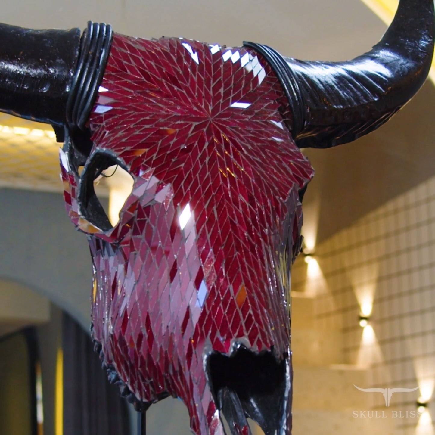 Cow Skull - Red Mirror // Mosaic Finish