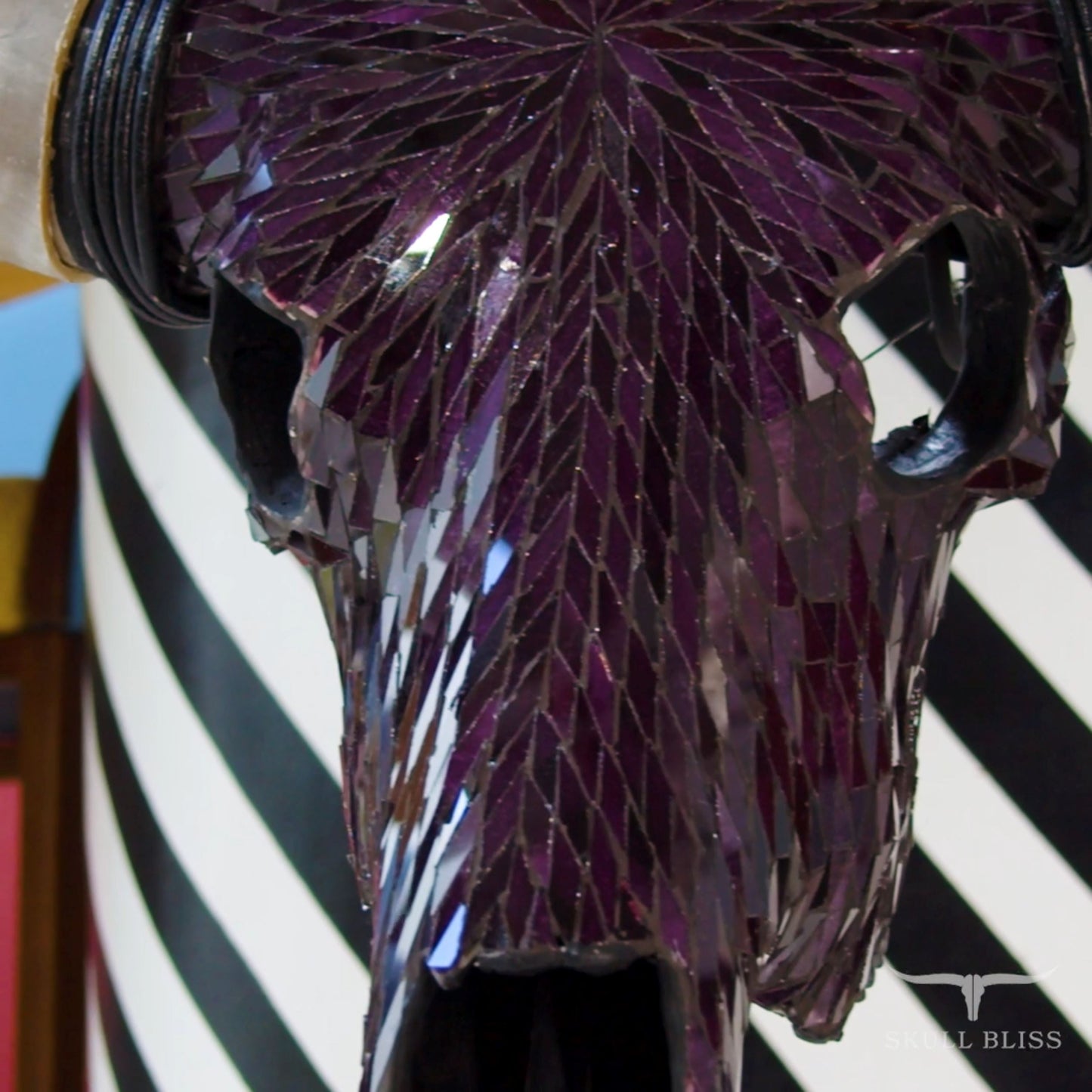Longhorn Skull // XL Horns - Purple Mirror // Mosaic Finish