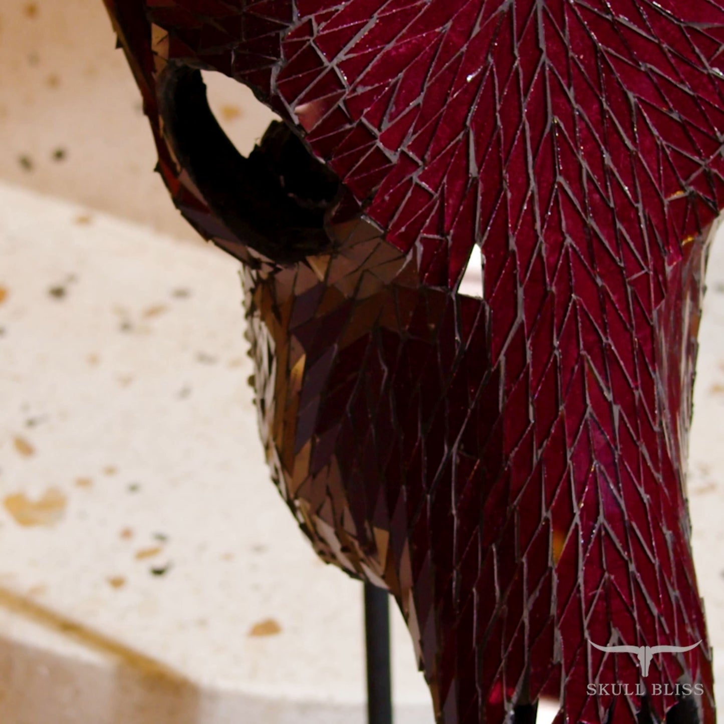 Buffalo Skull - Red Mirror // Mosaic Finish
