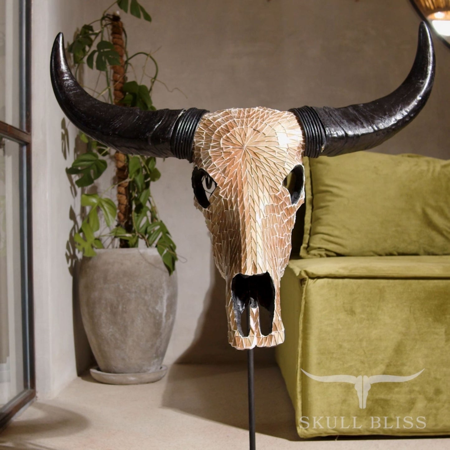 Buffalo Skull - Mocha Mirror // Mosaic Finish