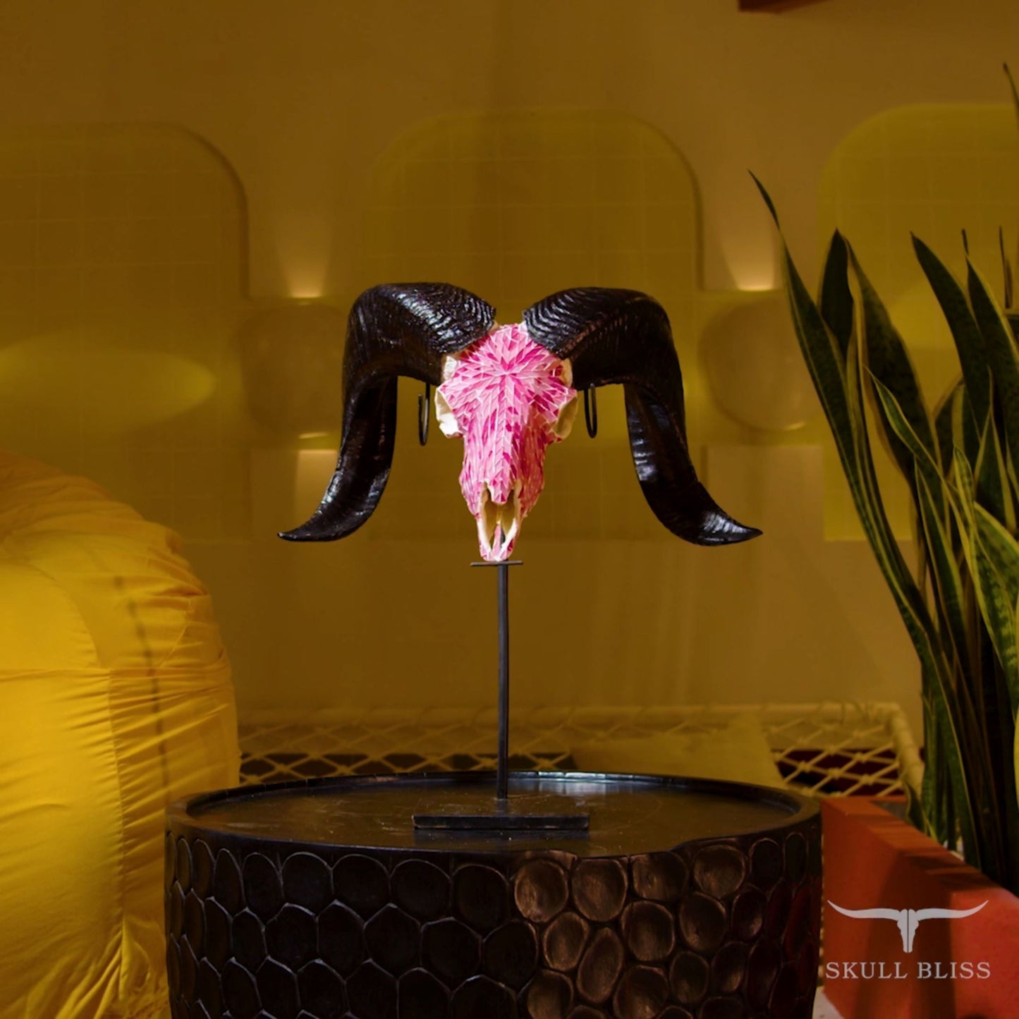 Ram Skull - Pink Mirror // Mosaic Finish