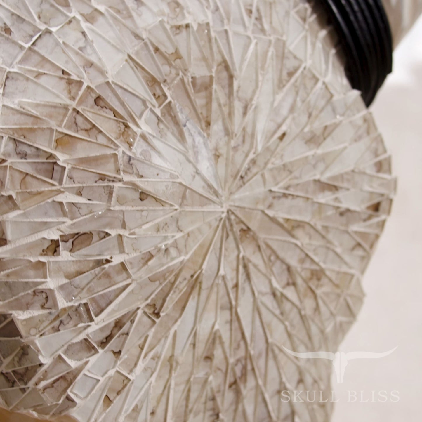 Longhorn Skull - Beige Mirror // Mosaic Finish