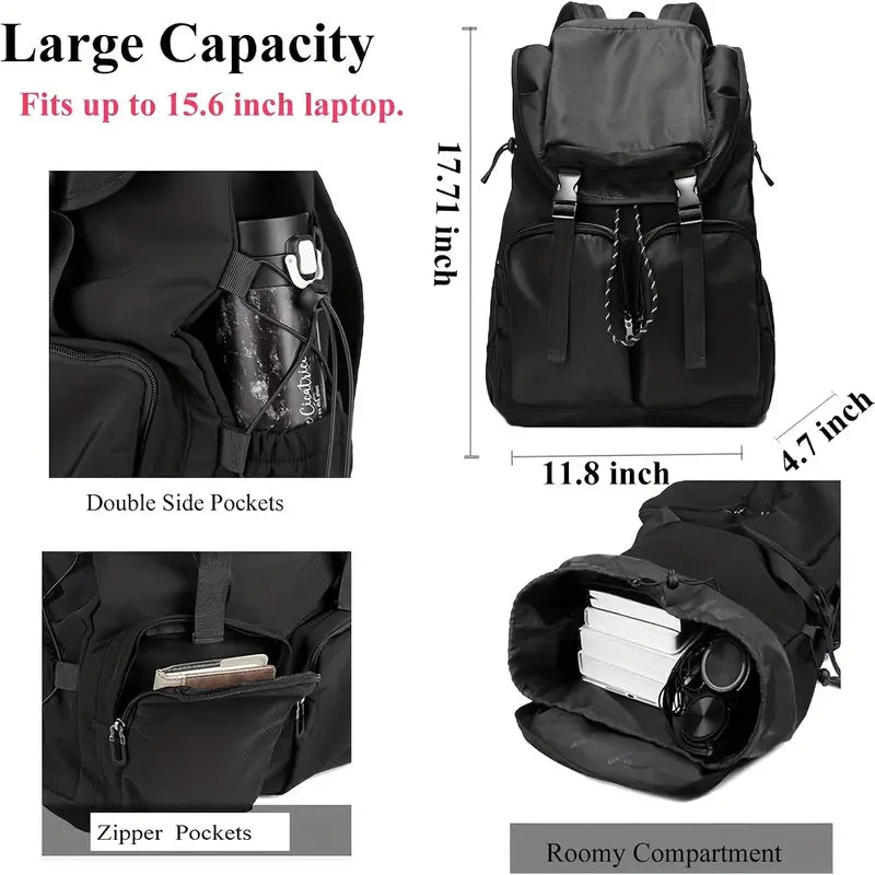 Vintage Laptop Backpack For Men & Women, 30L Water Resistant College Backpack