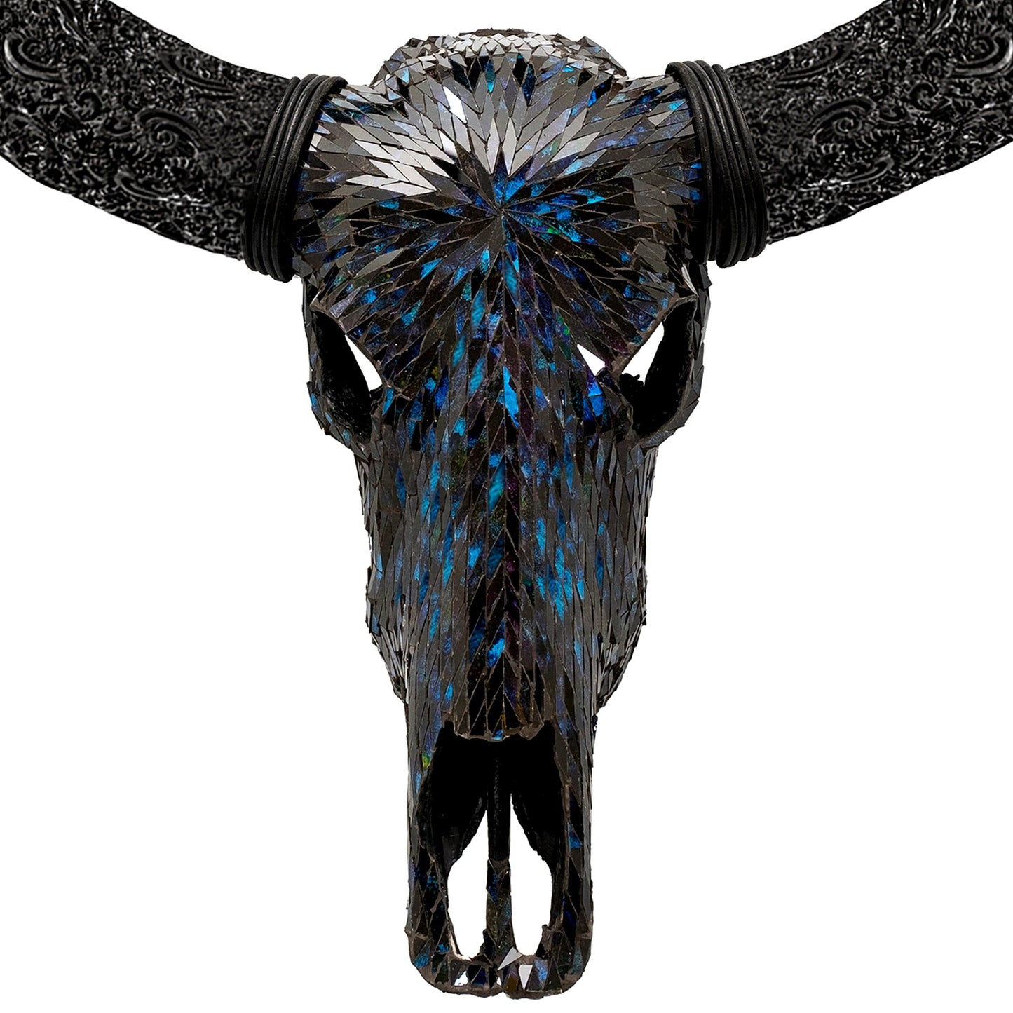 Buffalo Skull - Blue Mirror // Mosaic Finish