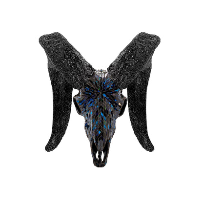 Ram Skull - Blue Mirror // Mosaic Finish