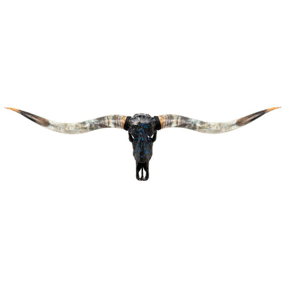 Longhorn Skull // XL Horns - Blue Mirror // Mosaic Finish