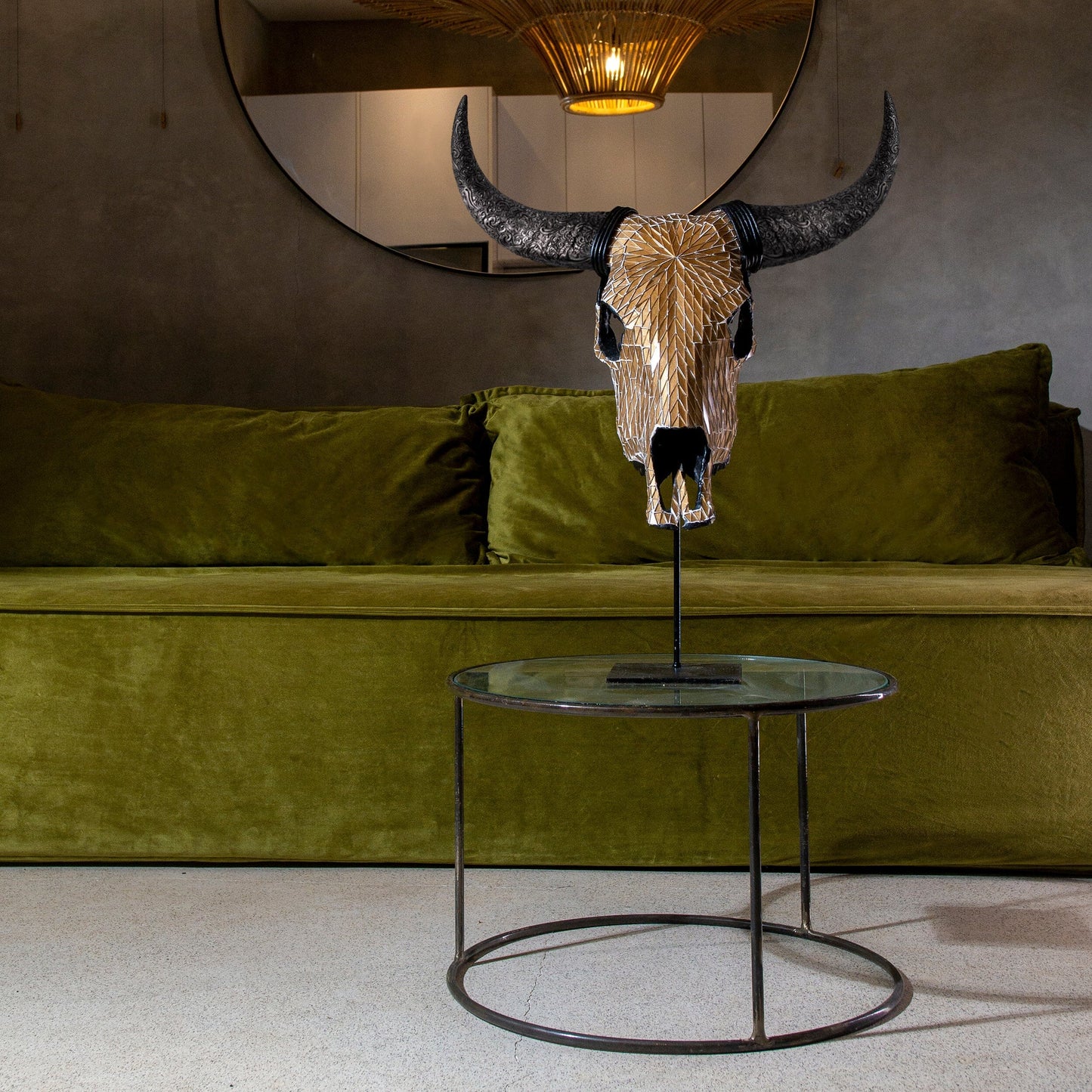 Cow Skull - Mocha Mirror // Mosaic Finish