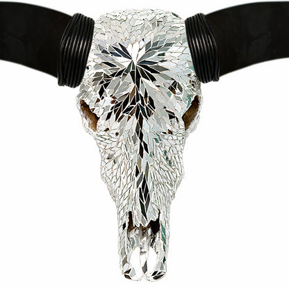 Longhorn Skull // Black Horns - Mirror // Mosaic Finish