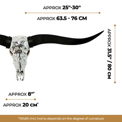 Longhorn Skull // Black Horns - Mirror // Mosaic Finish