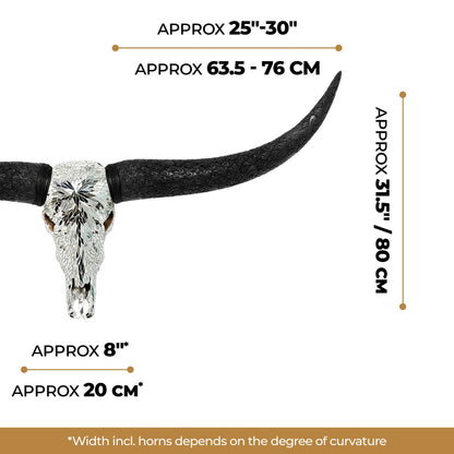 Longhorn Skull // Black Horns - Mirror // Mosaic Finish