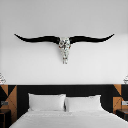 Longhorn Skull // Black Horns - Mirror // Mosaic Finish