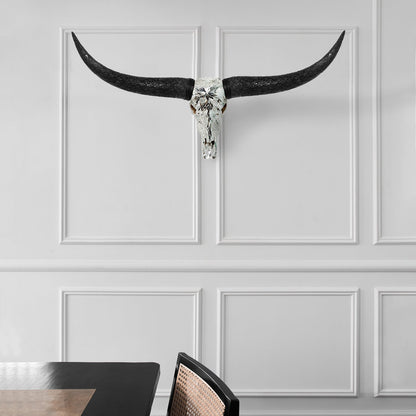 Longhorn Skull // Black Horns - Mirror // Mosaic Finish