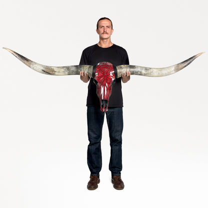 Longhorn Skull // XL Horns - Red Mirror // Mosaic Finish
