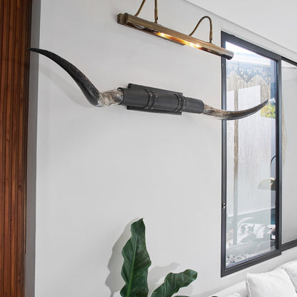 Black Leather Mount // Carved Longhorns - Rustler