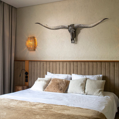 Hand Carved Longhorn Skull // XL Horns - Gray Yggdrasil