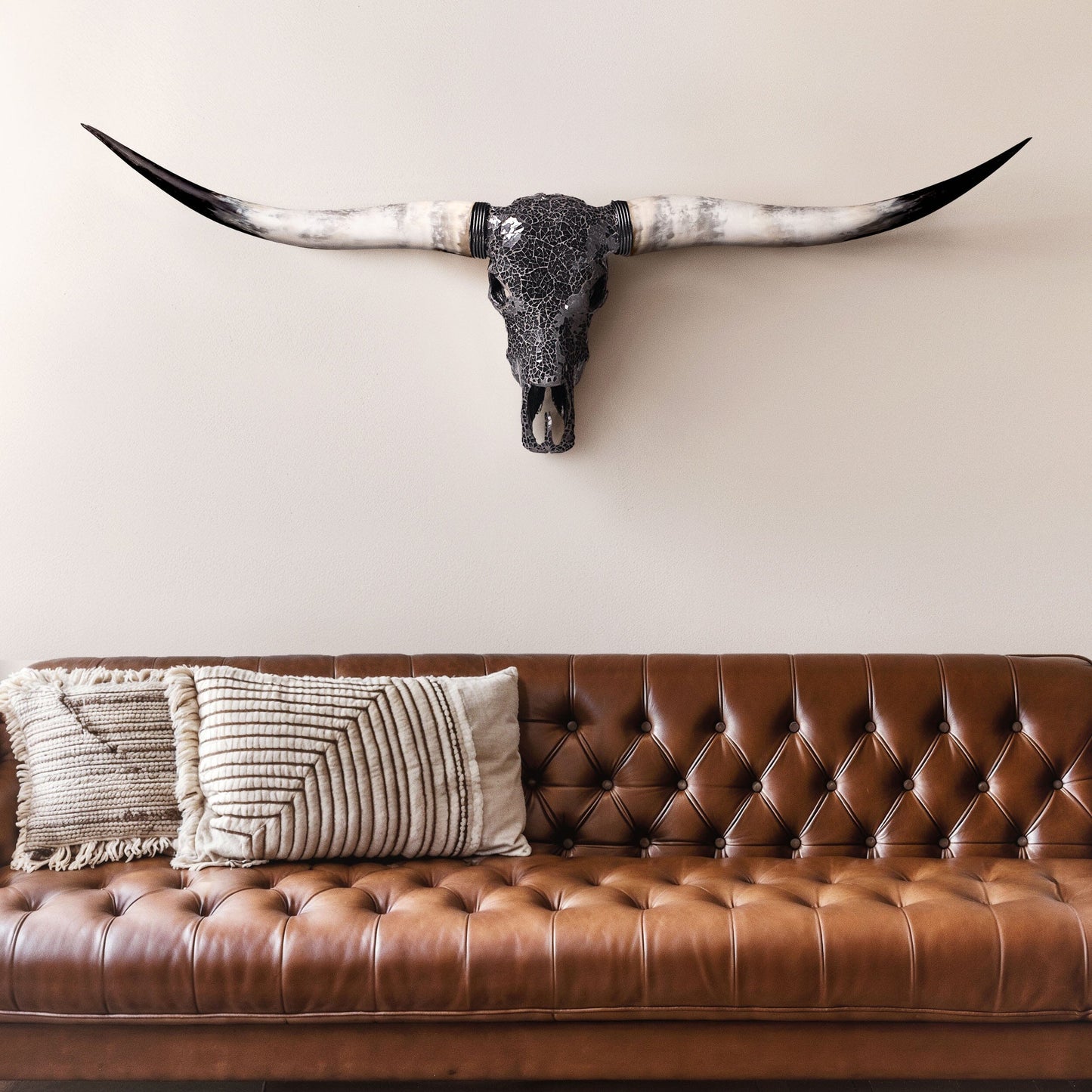 Longhorn Skull - Black Mirror // Mosaic Finish