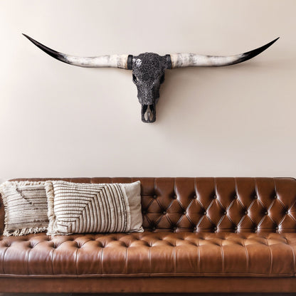 Longhorn Skull - Black Mirror // Mosaic Finish