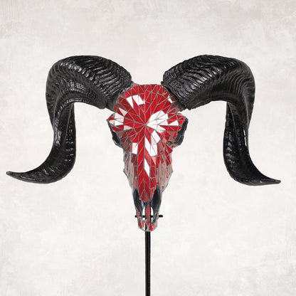 Ram Skull - Red Mirror // Mosaic Finish
