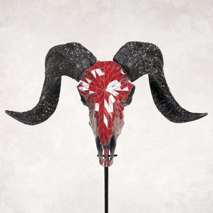 Ram Skull - Red Mirror // Mosaic Finish