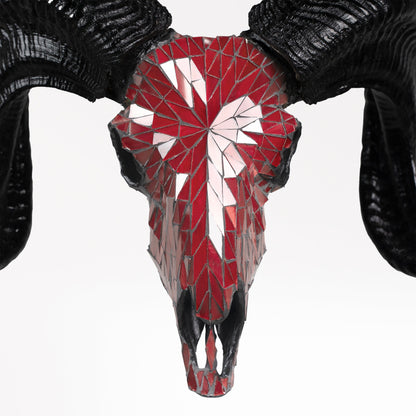 Ram Skull - Red Mirror // Mosaic Finish