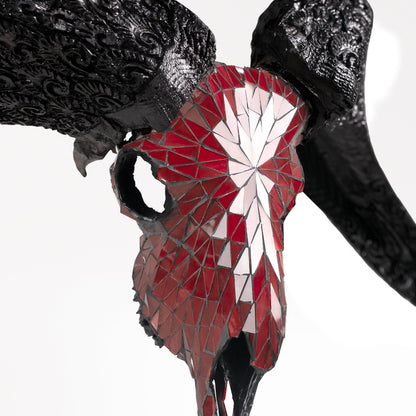 Ram Skull - Red Mirror // Mosaic Finish