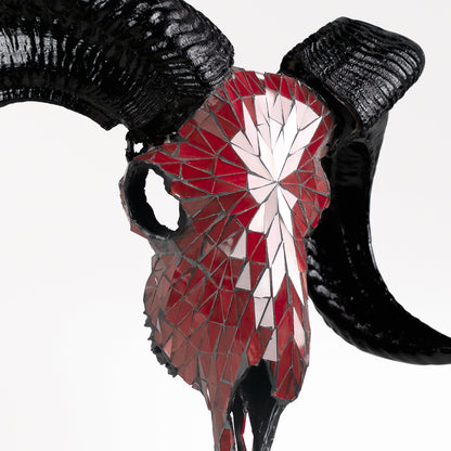 Ram Skull - Red Mirror // Mosaic Finish