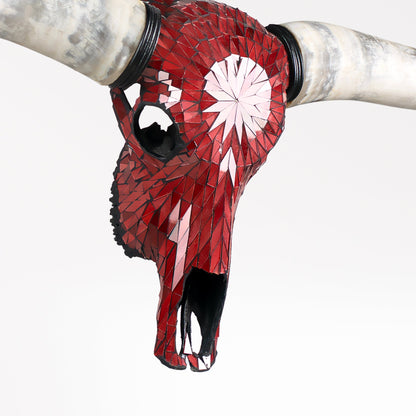 Longhorn Skull - Red Mirror // Mosaic Finish