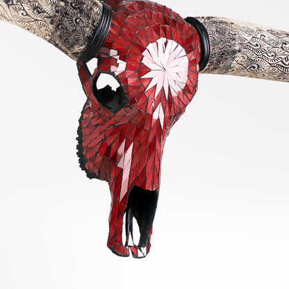 Longhorn Skull - Red Mirror // Mosaic Finish