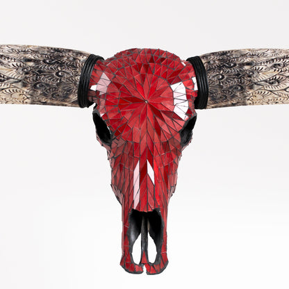 Longhorn Skull - Red Mirror // Mosaic Finish