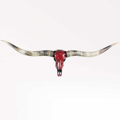 Longhorn Skull // XL Horns - Red Mirror // Mosaic Finish