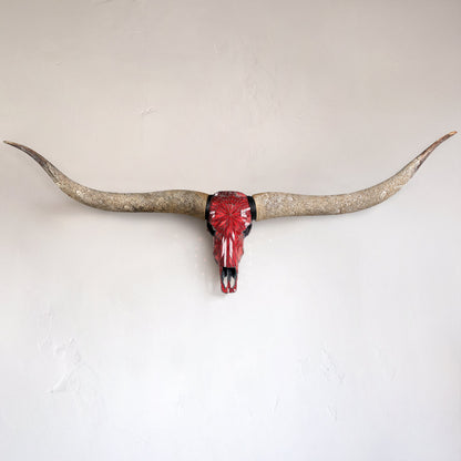 Longhorn Skull // XL Horns - Red Mirror // Mosaic Finish