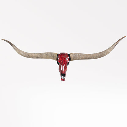 Longhorn Skull // XL Horns - Red Mirror // Mosaic Finish