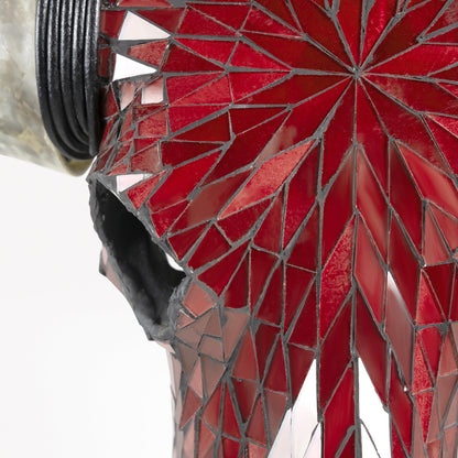 Longhorn Skull // XL Horns - Red Mirror // Mosaic Finish
