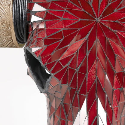 Longhorn Skull // XL Horns - Red Mirror // Mosaic Finish