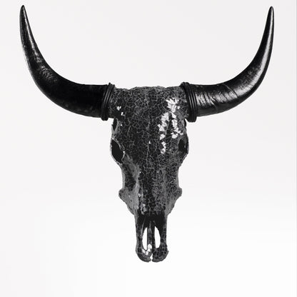 Cow Skull -  Black Mirror // Mosaic Finish