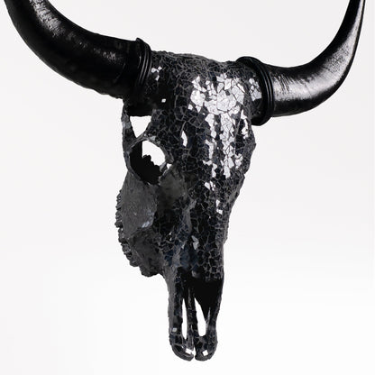 Cow Skull -  Black Mirror // Mosaic Finish